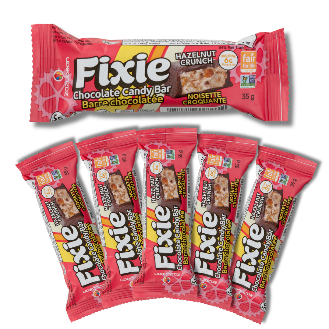 FIXIE: Hazelnut Crunch Chocolate Fuel Bar — Zazubean Organic